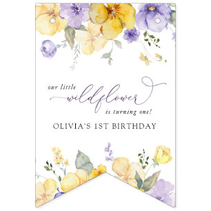 Bandeirinha Flores Roxas, Flores Amarelas, Primeiro Aniversári