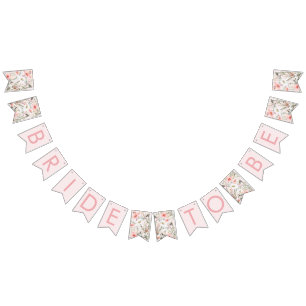 Bandeirinha Flores Silvestres Rosadas Noiva Para Ser Estandart
