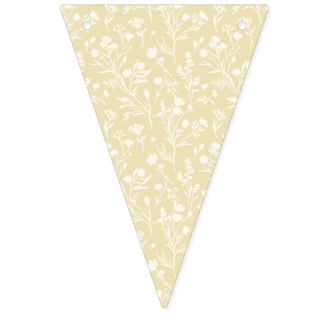 Bandeirinha Flores Susurrantes Neutro - Trigo Dourado (Primeira Bandeira)