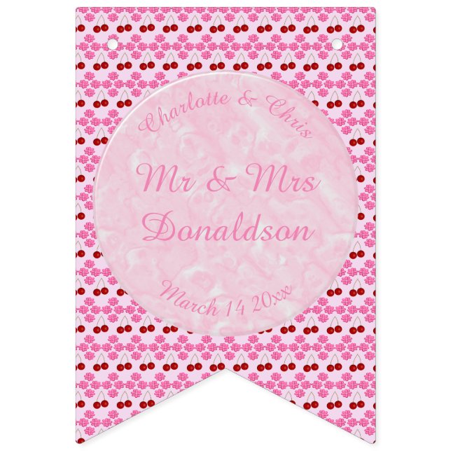 Bandeirinha Floresta e cerejas de primavera cor-de-rosa (Primeira Bandeira)