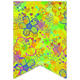 Bandeirinha Flower Power Blossoms - padrão colorido 1