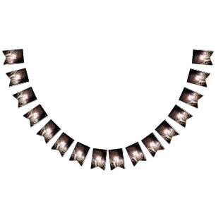 Bandeirinha Fogos de artifício brancos e Dourados I Celebração