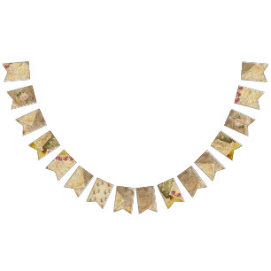 Bandeirinha Folha de Vintagem Música Rosa Rosa Cor-de-rosa Ban