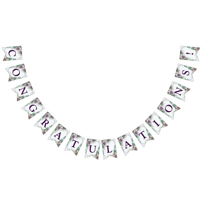 Bandeirinha Folhagem Verde Floral Purple Festa de casamento de (Todos)