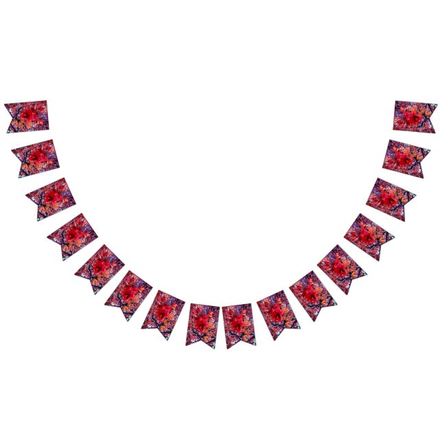 Bandeirinha Folhas vermelhas brilhantes (Todos)