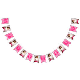 Bandeirinha Foto Da Festa de aniversário Retrorna Rainha Rosa 