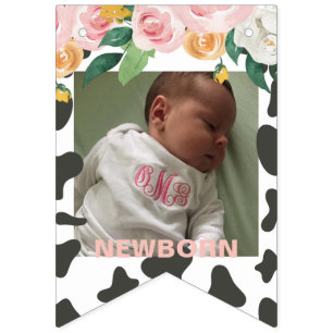 Bandeirinha Foto de 12 meses de aniversário da Santa Vaca