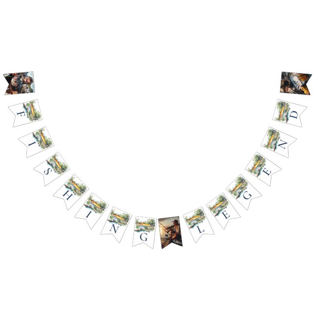 Bandeirinha Foto de Aniversário do Adulto da Lenda de Pesca (Todos)