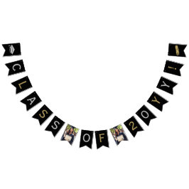 Bandeirinha Foto de Formando, Boné Tassel Diploma, Prata Doura