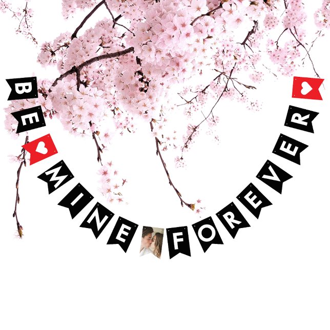 Bandeirinha Foto do Casal de Proposta do Casamento Vermelho Ro (Criador carregado)