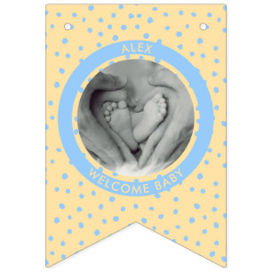 Bandeirinha Foto do New Baby Boy Newborn, de boas-vindas