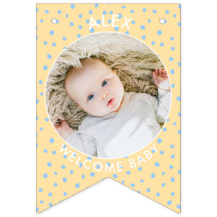 Bandeirinha Foto do New Baby Boy Newborn, de boas-vindas