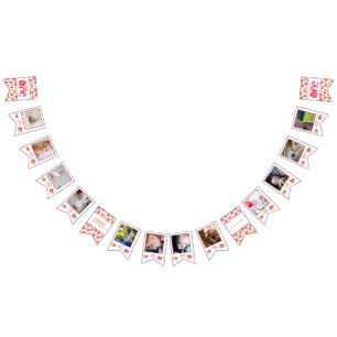 Bandeirinha Foto do Primeiro Aniversário do Strawberry 12 Mese