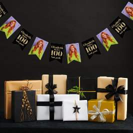 Bandeirinha Foto personalizada de rosto engraçado personalizad