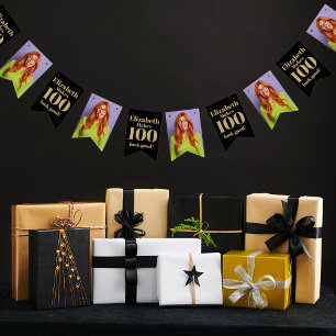 Bandeirinha Foto personalizada de rosto engraçado personalizad