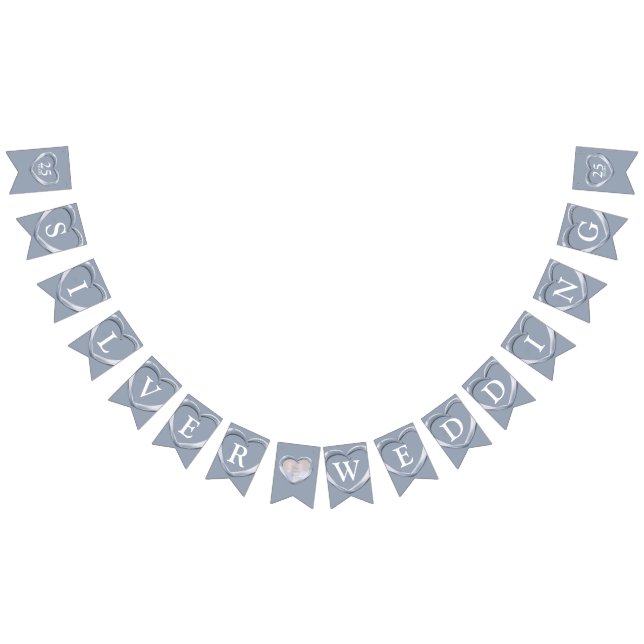 Bandeirinha Foto personalizada do 25 de aniversário de casamen (Todos)