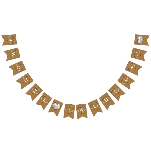 Bandeirinha Foto personalizada do casamento de Bronze, 8 anos (Todos)