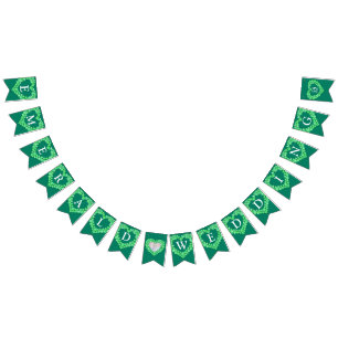 Bandeirinha Foto personalizada do casamento de Emerald, 55 ano