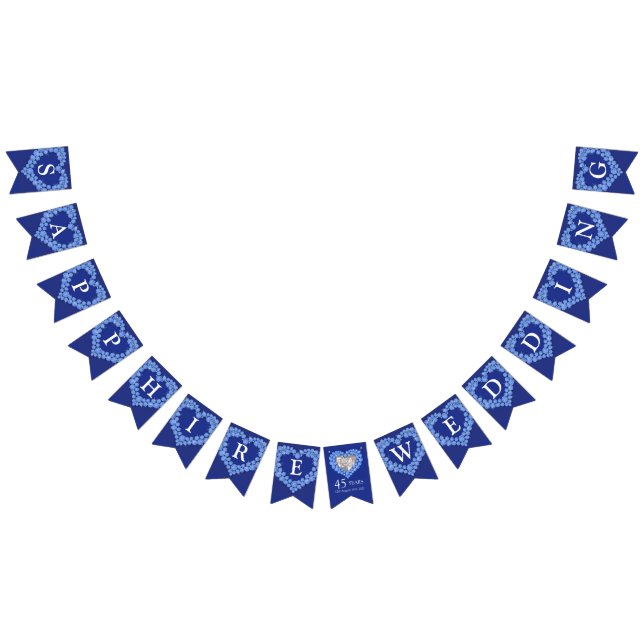 Bandeirinha Foto personalizada do casamento do Sapphire 45º an (Todos)