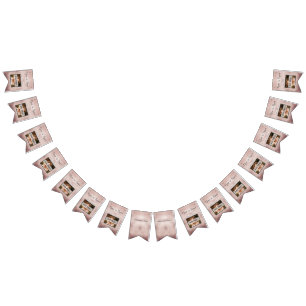 Bandeirinha Foto Personalizada Moderna Elegante de Casamento D