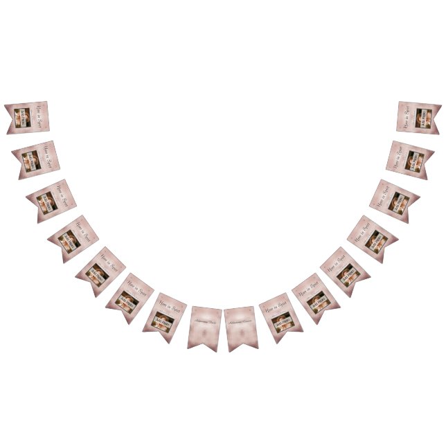 Bandeirinha Foto Personalizada Moderna Elegante de Casamento D (Todos)