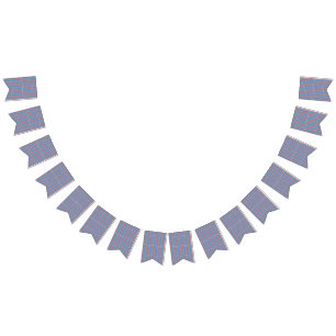 Bandeirinha fundo azul com designs vermelhos e brancos