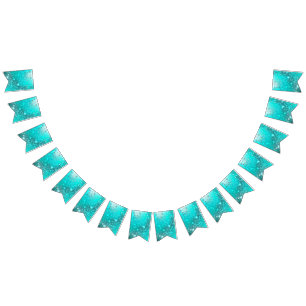 Bandeirinha Fundo do Mint Turquoise Foil