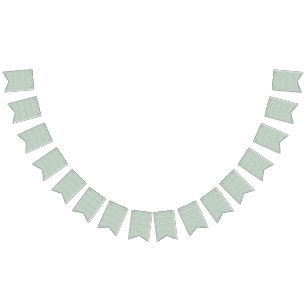 Bandeirinha fundo verde e branco com folhas pequenas