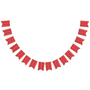 Bandeirinha fundo vermelho e verde listrado