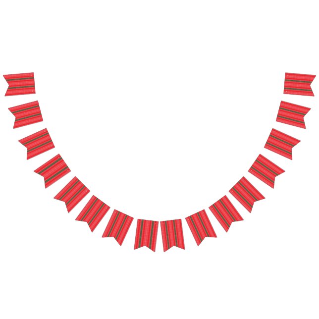 Bandeirinha fundo vermelho e verde listrado (Todos)