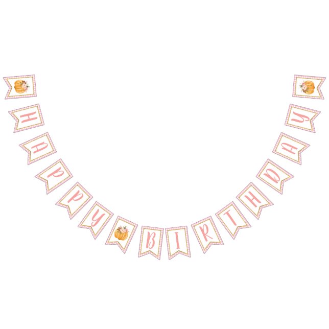 Bandeirinha Garota de Banner de Parabéns de Pumpkin - Xadrez r