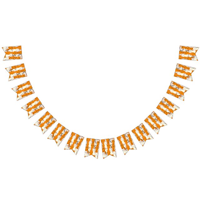 Bandeirinha Gatos brancos e gengibres padrão olhos verdes olho (Todos)