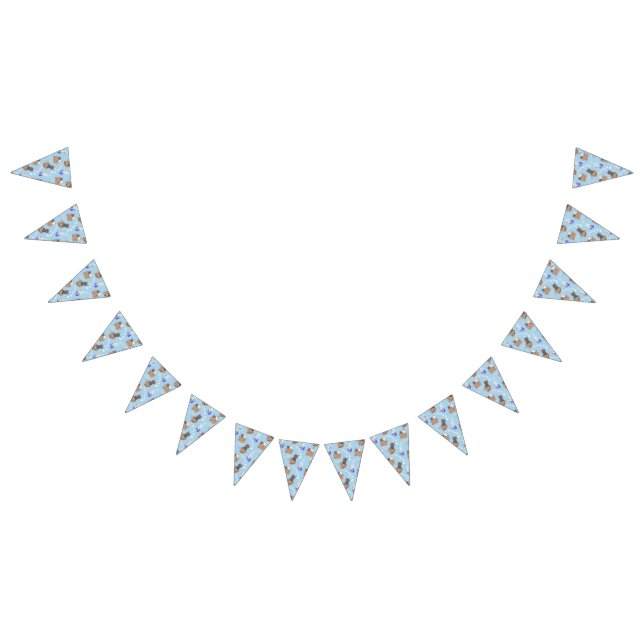 Bandeirinha Gatos na caixa e leite cai em azul (Todos)