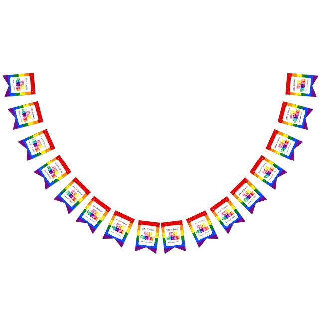 Bandeirinha Gay Festa de casamento Primo Arco-Íris LGBTQ (Todos)