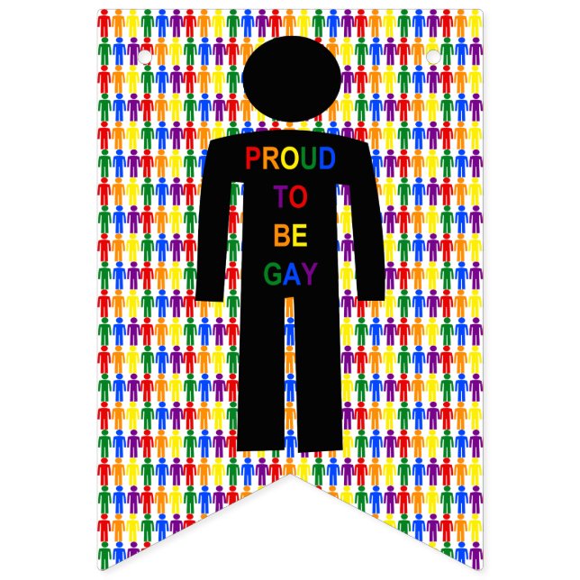 Bandeirinha Gay LGBTQ Homem Silhuette e Rainbow Men (Primeira Bandeira)