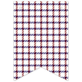 Bandeirinha Gingham Patriótico Rústico Vermelho, Branco e Azul