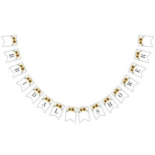 Bandeirinha Girassol Eucalyptus Greenery Boho Chá de panela