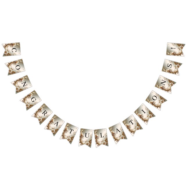 Bandeirinha Gold Floral Bunting Flag (Todos)