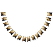 Gold Floral Embellishments Bunting Flag