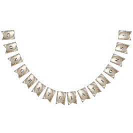 Bandeirinha Golden Ornate Frame with Pearls Bunting Flag