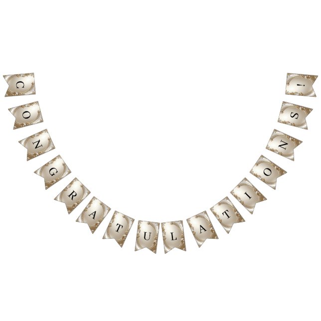 Bandeirinha Golden Ornate Frame with Pearls Bunting Flag (Todos)