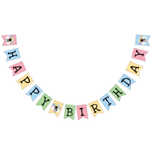 Bandeirinha Goldendoodle Happy Birthday Party Bunting Flags (Todos)