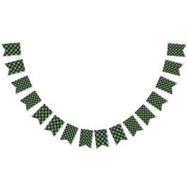 Bandeirinha Gradiente Xadrez Moderno Verde Oliva Preto