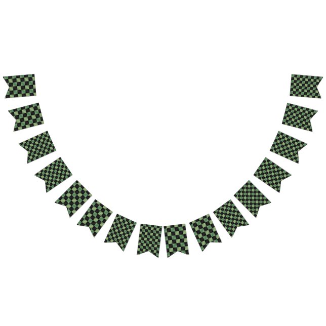 Bandeirinha Gradiente Xadrez Moderno Verde Oliva Preto (Todos)