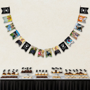 Bandeirinha Graduação 12 Fotos Ano Parabéns Nome Preto