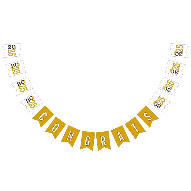 Bandeirinha Graduação 2025 Dourada e Preta (Todos)