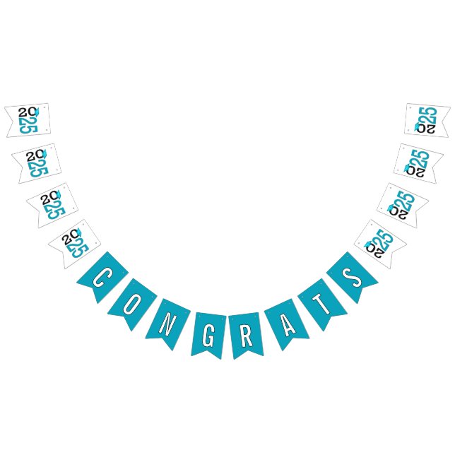 Bandeirinha Graduação 2025 Teal e Black (Todos)