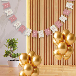 Bandeirinha Graduação Cor-de-rosa moderna com brilho empoeirad