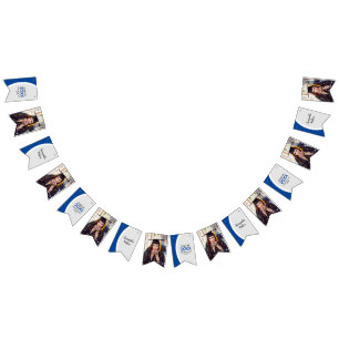Bandeirinha Graduação de Foto de Quadro Curva Azul
