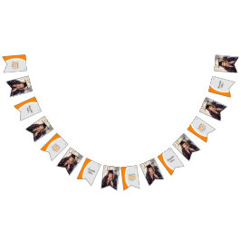 Bandeirinha Graduação de Foto de Quadro Curvo Laranja